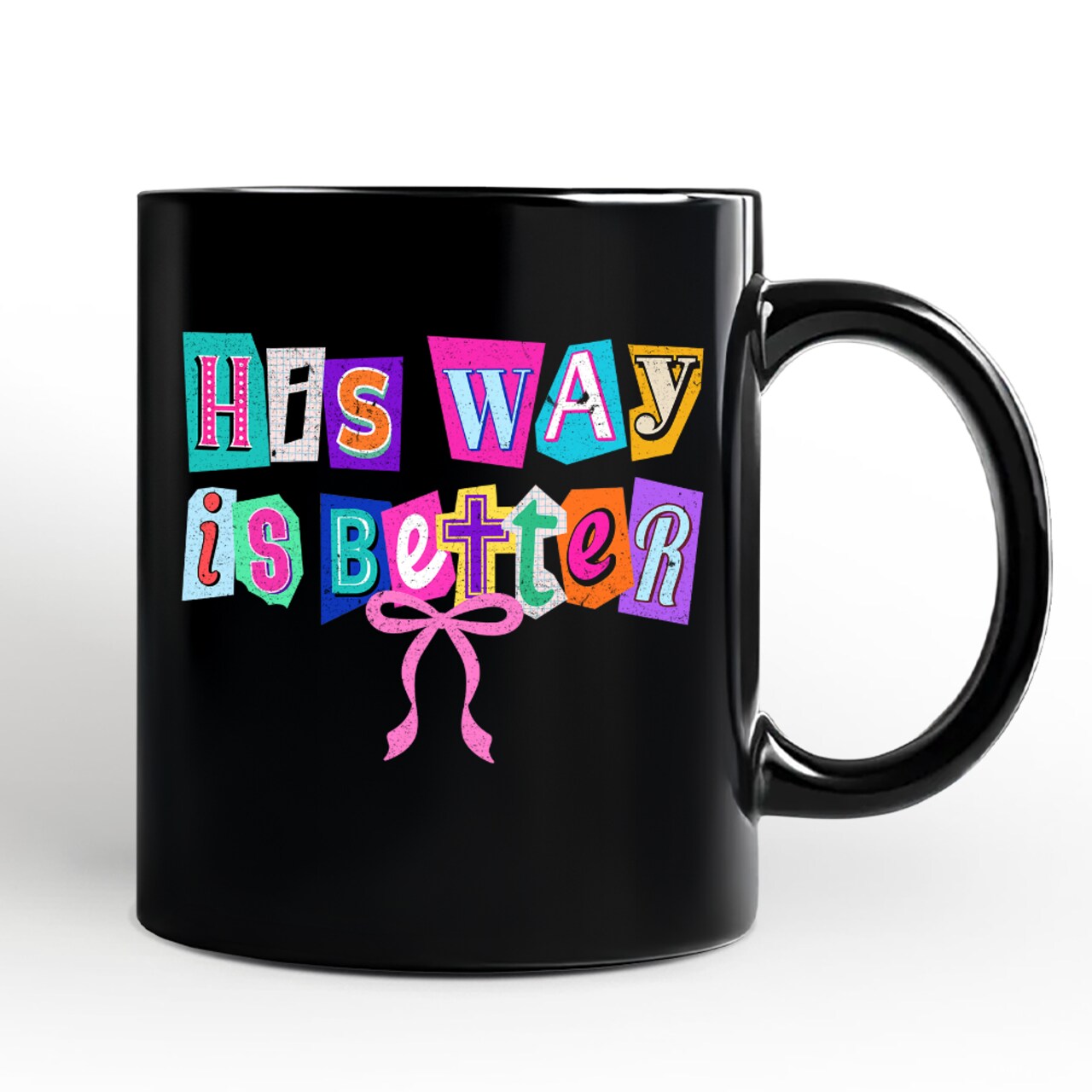 His Way Is Better Christian Mug, Retro Preppy Coquette Faith Gift